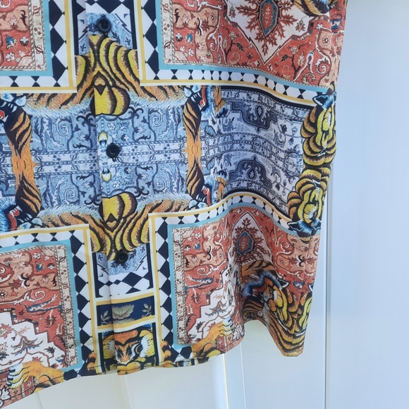 PacSun Camp Shirt | Button Up | Tiger Bandana Print | Size Medium - Picture 8 of 15